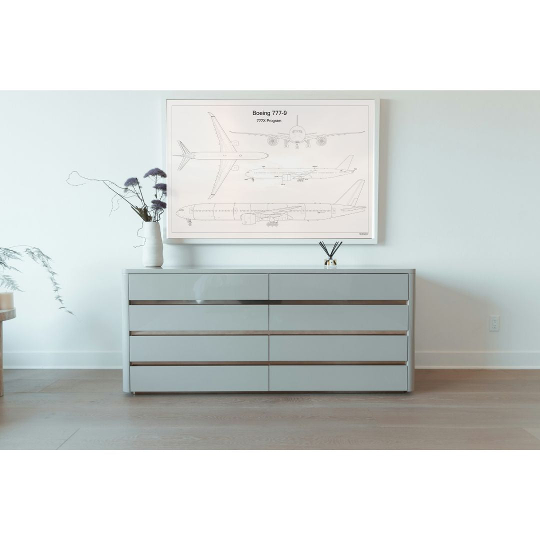 Boeing 777-9 | 777X Program — Technical Schematic Poster